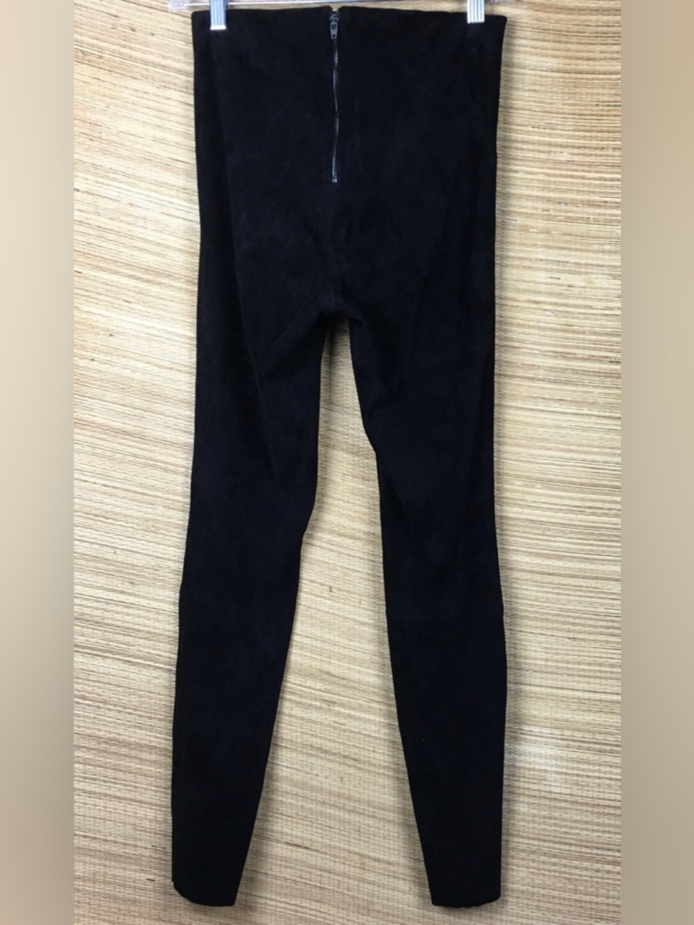 Alice + Olivia Black Lennox Lamb Suede Leggings Sz 4 Real Leather Zip Back $1195 - Picture 7 of 14